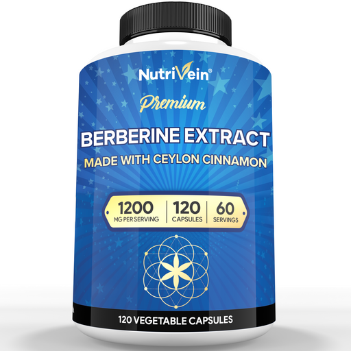Nutrivein Nutrivein Premium Berberine 1200 mg with Ceylon Cinnamon - 120 Capsules GR-4L51-YC9A White Smoke