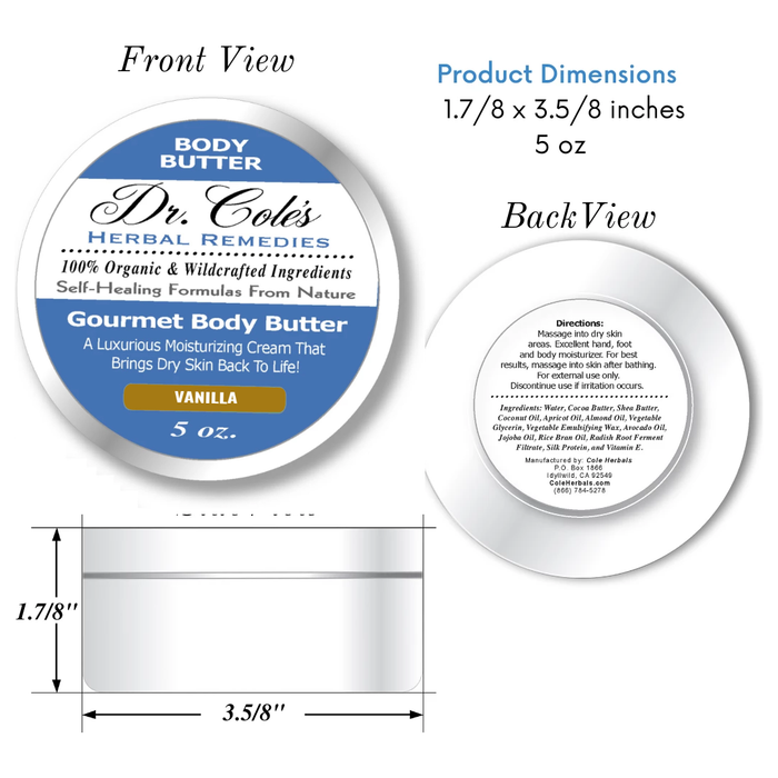 Dr. Cole's Gourmet Body Butter - VANILLA