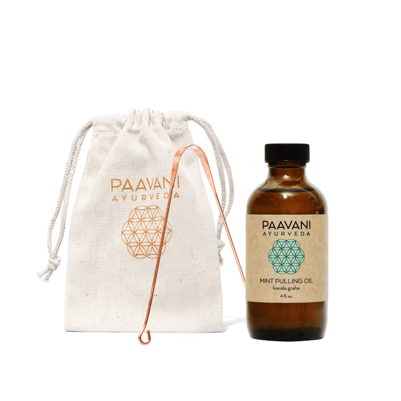 Paavani Ayurveda Mint Oral Care Ritual | Ayurvedic Oil Pulling & Tongue Cleaning variable
