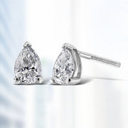 Bids.com 14K White Gold 1/2 Cttw Pear Shape Solitaire Lab Grown Diamond Stud Earrings (F-G Color, VS2-SI1 Clarity) Earrings