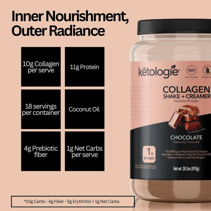 Chocolate Collagen Keto Shake + Creamer - 28.5oz