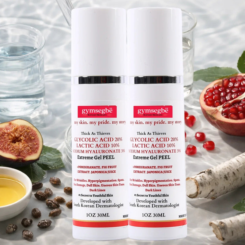 gymsegbë Thick As Thieves Pure Glycolic Acid Lactic Acid Extreme Gel Peel - 30ml Exfoliation, Dark Spots, Hyperpigmentation Light Gray 2 Bottles Save $0.99