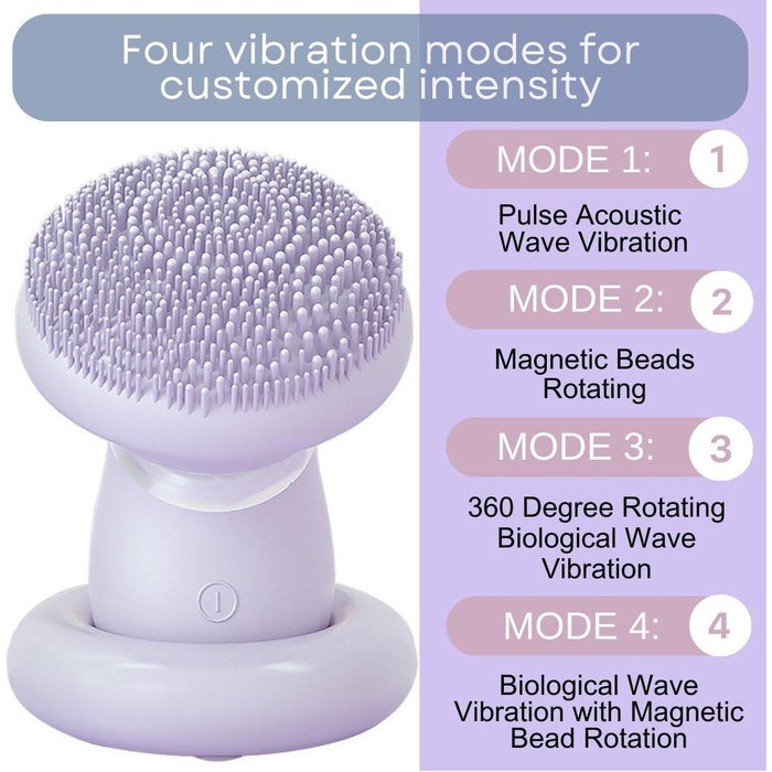 ZAQ Skin & Body - Vera Waterproof Facial Cleansing Brush With Pulse Acoustic Wave Vibration, And Magnetic Beads