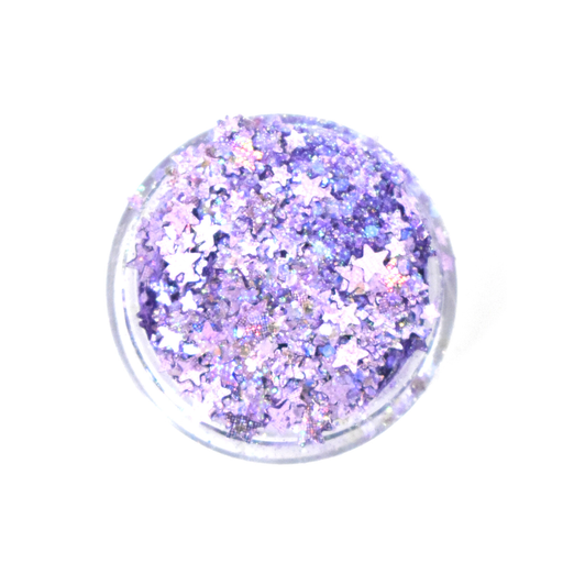 Lunautics Showgirl - Light Purple Holographic Chunky Glitter with Stars Chunky Glitter