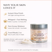 Glimmer Goddess® Organic Skin Care Organic Shimmer Body Butter 2 oz – Travel Shimmer