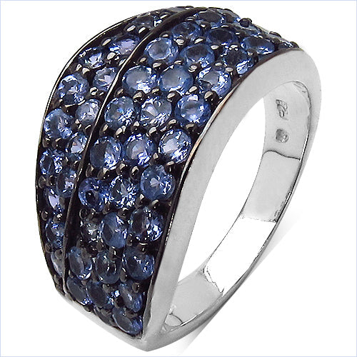 Bids.com 1.68 Carat Genuine Tanzanite .925 Sterling Silver Ring Rings