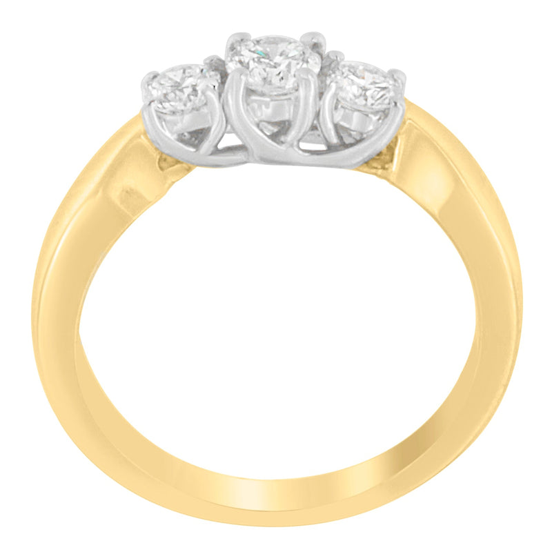 Bids.com 14K Two-Toned Gold 1/2 CTTW Round-cut Diamond Ring (G-H, SI1-SI2) Rings