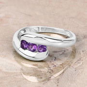 Bids.com 0.54 Carat Genuine Amethyst .925 Sterling Silver Ring Rings