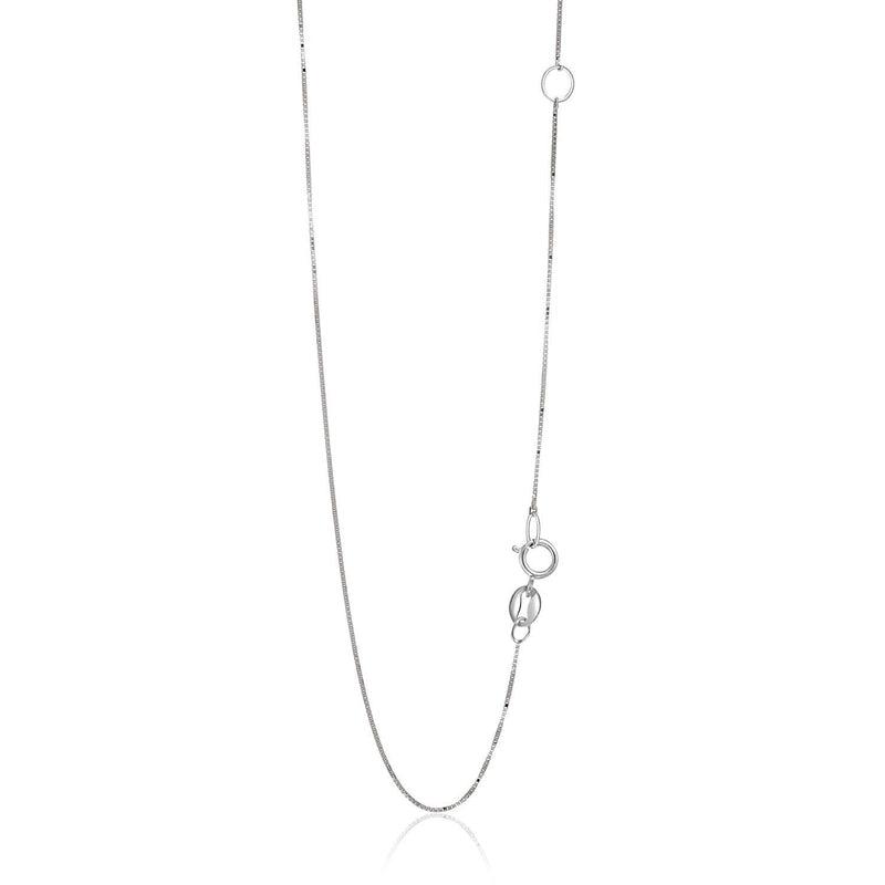 Bids.com 14k White Gold Adjustable Box Chain 0.6mm Necklaces
