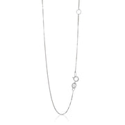 Bids.com 14k White Gold Adjustable Box Chain 0.6mm Necklaces