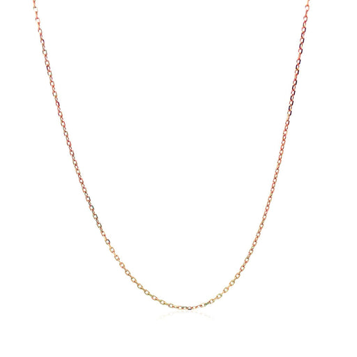 Bids.com Diamond Cut Cable Link Chain in 14k Rose Gold (0.8 mm) Necklaces