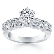 Bids.com 14k White Gold Shared Prong Diamond Engagement Ring Rings