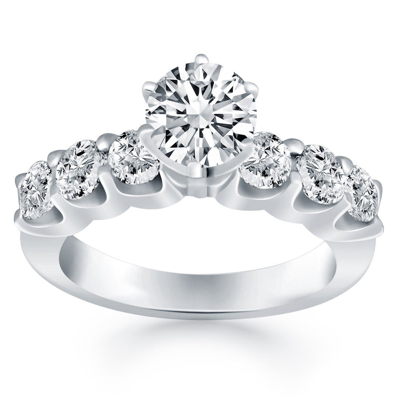 Bids.com 14k White Gold Shared Prong Diamond Engagement Ring Rings