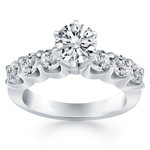 Bids.com 14k White Gold Shared Prong Diamond Engagement Ring Rings