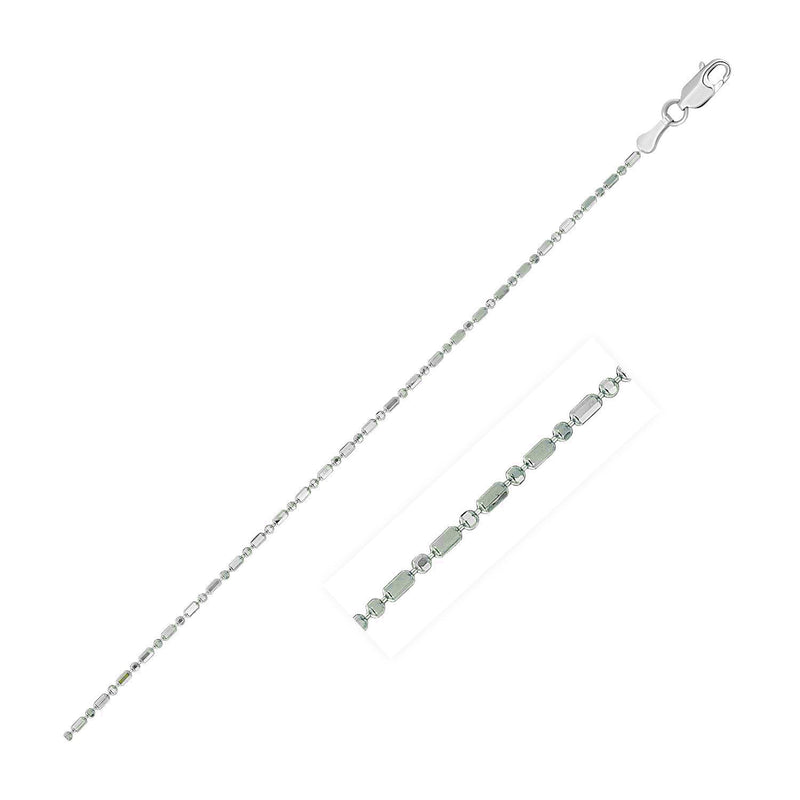 Bids.com 14k White Gold Diamond-Cut Bead Chain 1.0mm Necklaces