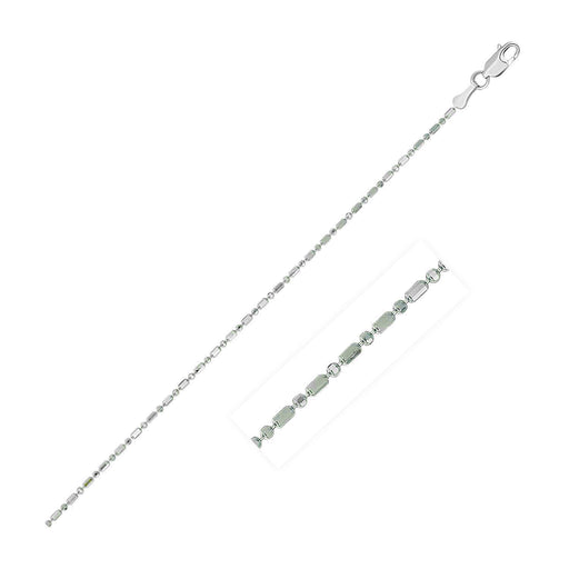 Bids.com 14k White Gold Diamond-Cut Bead Chain 1.0mm Necklaces