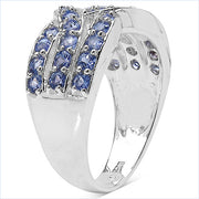 Bids.com 1.26 Carat Genuine Tanzanite .925 Sterling Silver Ring Rings