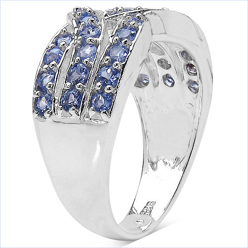 Bids.com 1.26 Carat Genuine Tanzanite .925 Sterling Silver Ring Rings