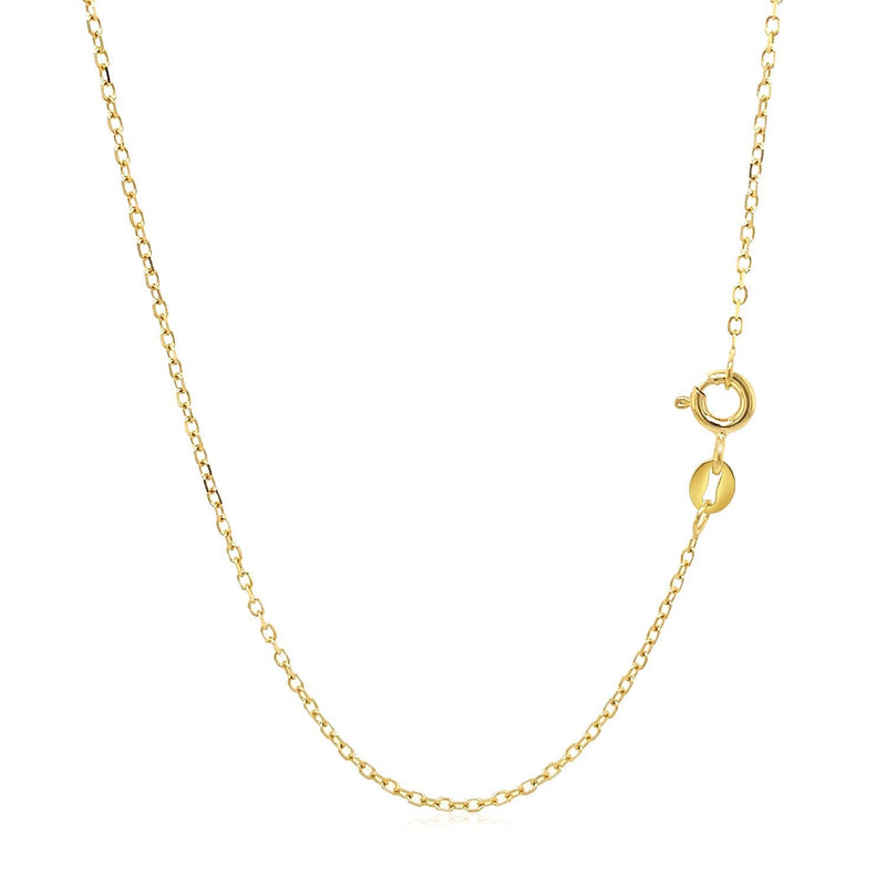 Bids.com 14k Yellow Gold Faceted Cable Link Chain 1.3mm Necklaces