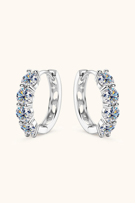 2.4 Carat Moissanite Huggie Earrings