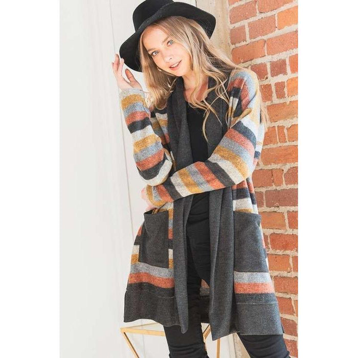 Multi Color Stripe Cardigan