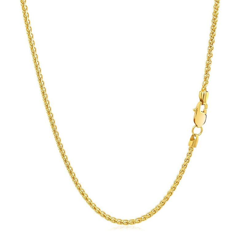 Bids.com 14k Yellow Gold Round Wheat Chain 1.5mm Necklaces