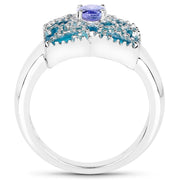 Bids.com 0.44 Carat Genuine Tanzanite .925 Sterling Silver Ring Rings