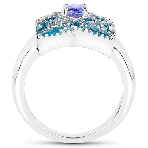 Bids.com 0.44 Carat Genuine Tanzanite .925 Sterling Silver Ring Rings