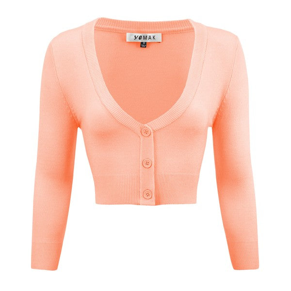 Women's Cropped Bolero 3/4 Sleeve Cardigan