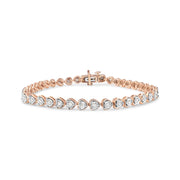 Bids.com .925 Sterling Silver 1.0 Cttw Miracle Set Diamond Heart-Link 7" Tennis Bracelet (I-J Color, I2-I3 Clarity) Bracelets