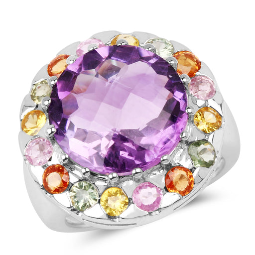 Bids.com 10.16 Carat Genuine Multi Stone .925 Sterling Silver Ring Rings