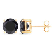 Bids.com 4.91 Carat Genuine Black Diamond 14K Yellow Gold Earrings Earrings