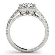 Bids.com Round Diamond Floral Motif Engagement Ring in 14k White Gold (1 3/8 cttw) Rings