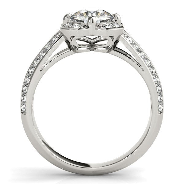 Bids.com Round Diamond Floral Motif Engagement Ring in 14k White Gold (1 3/8 cttw) Rings