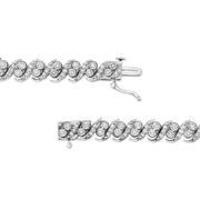 Bids.com .925 Sterling Silver 2.0 Cttw Round-Cut Diamond "S" Link Bracelet (I-J Color, I3 Clarity) - 7.25" Bracelets