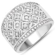 Bids.com 0.52 Carat Genuine White Diamond .925 Sterling Silver Ring Rings