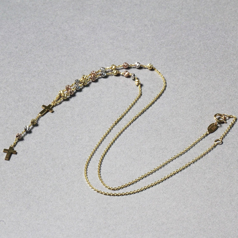 Bids.com 14k Tri-Color Gold Rosary Chain Necklace Necklaces
