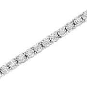 Bids.com 14K White Gold 3.0 Cttw Lab Grown Diamond Illusion-Set Miracle Plate Tennis Bracelet (F-G Color, VS1-VS2 Clarity) - Size 7.25" Bracelets