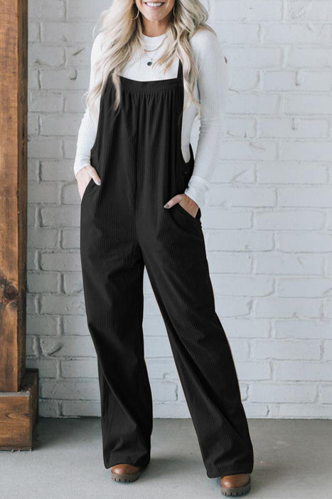 Square Neck Wide Strap Overalls