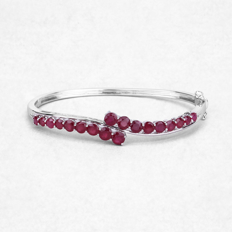 Bids.com 9.10 Carat Glass Filled Ruby .925 Sterling Silver Bangle Bracelets
