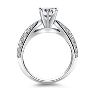 Bids.com 14k White Gold Cathedral Double Row Pave Diamond Engagement Ring Rings