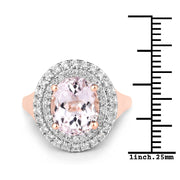 Bids.com 5.48 Carat Genuine Kunzite and White Topaz .925 Sterling Silver Ring Rings