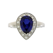 Bids.com Created Sapphire Moissanite Ring Sterling Silver Rings