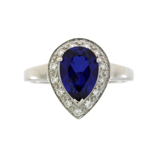 Bids.com Created Sapphire Moissanite Ring Sterling Silver Rings