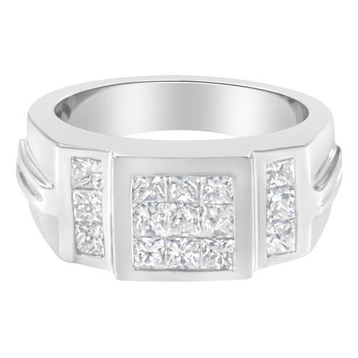 Bids.com Men's 14K White Gold Diamond Cluster Ring (2 cttw, G-H Color, SI1-SI2 Clarity) Rings