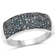 Bids.com 0.42 Carat Genuine Blue Diamond .925 Sterling Silver Ring Rings