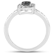 Bids.com 0.36 Carat Genuine Blue Diamond and White Diamond .925 Sterling Silver Ring Rings