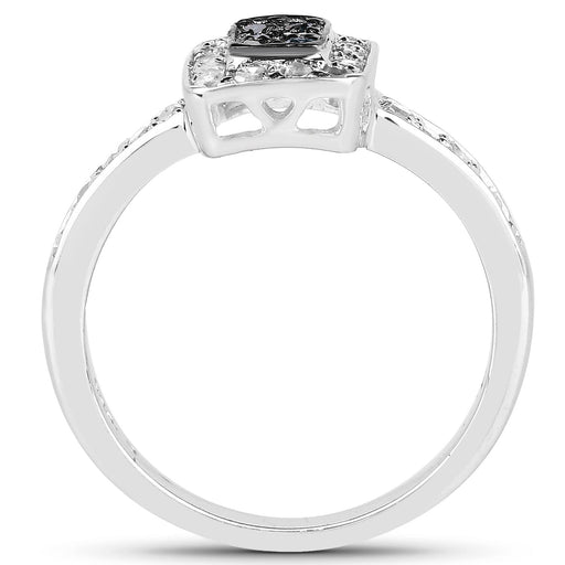 Bids.com 0.36 Carat Genuine Blue Diamond and White Diamond .925 Sterling Silver Ring Rings