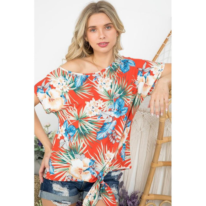 TROPICAL ONESHOULDER TOP