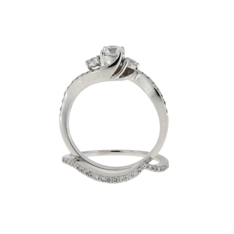 Bids.com .70ct Diamond Engagement Ring Set 14KT White Gold Rings